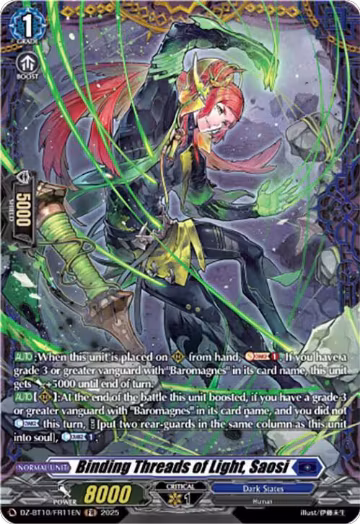 Binding Threads of Light, Saosi (FR) (DZ-BT10/FR11EN), DZ-BT10: Dragonsoul Resonance — Vanguard card price