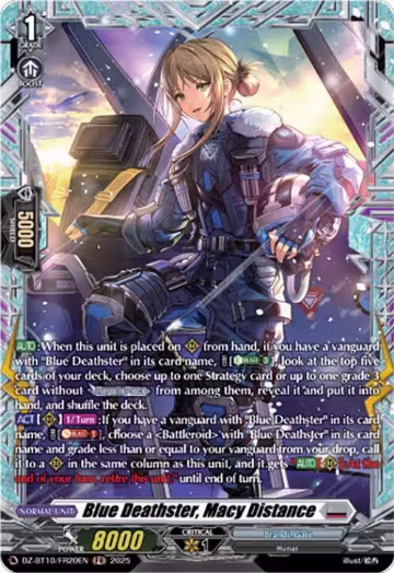 Blue Deathster, Macy Distance (FR) (DZ-BT10/FR20EN), DZ-BT10: Dragonsoul Resonance — Vanguard card price