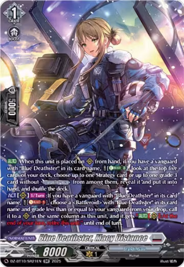 Blue Deathster, Macy Distance (SR) (DZ-BT10/SR21EN), DZ-BT10: Dragonsoul Resonance — Vanguard card price