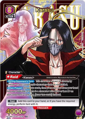 Karasu (008) (R*) (UE13BT/YYH-1-008), Yu Yu Hakusho: Ghost Files — Union Arena card price