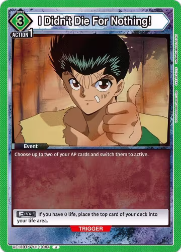 I Didn't Die For Nothing! (UE13BT/YYH-1-064), Yu Yu Hakusho: Ghost Files — Union Arena card price