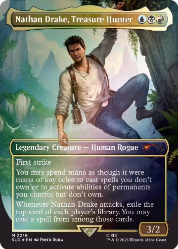 Nathan Drake, Treasure Hunter (Rainbow Foil) (2216), Secret Lair Drop Series — Magic card price