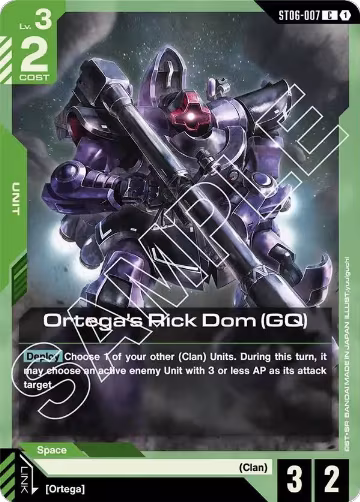 Ortega's Rick Dom (GQ) (ST06-007), Starter Deck 06: Clan Unity — Gundam card price