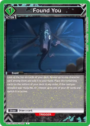 Found You (UE12BT/KJ8-1-080), Kaiju No. 8 — Union Arena card price