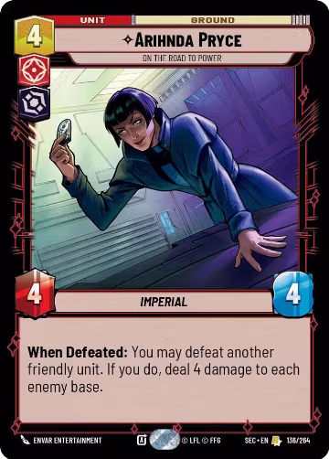 Arihnda Pryce - On the Road to Power (136/264), Secrets of Power — Star Wars card price