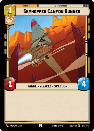 Skyhopper Canyon Runner (214/264), Secrets of Power — Star Wars card price