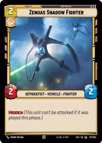 Zenuas Shadow Fighter (217/264), Secrets of Power — Star Wars card price