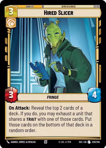 Hired Slicer (220/264), Secrets of Power — Star Wars card price