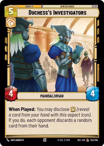 Duchess's Investigators (223/264), Secrets of Power — Star Wars card price