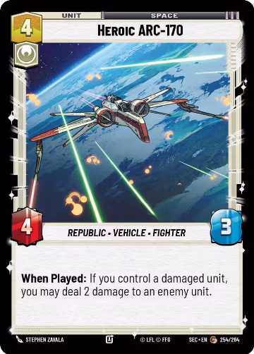 Heroic ARC-170 (254/264), Secrets of Power — Star Wars card price