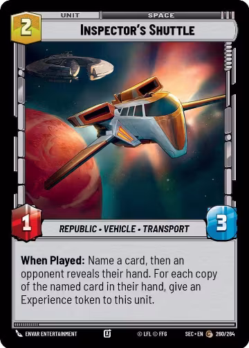 Inspector's Shuttle (260/264), Secrets of Power — Star Wars card price