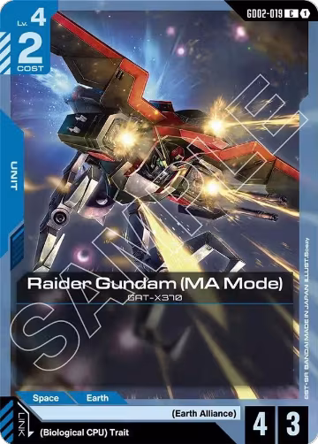 Raider Gundam (MA Mode) (GD02-019), Dual Impact — Gundam card price
