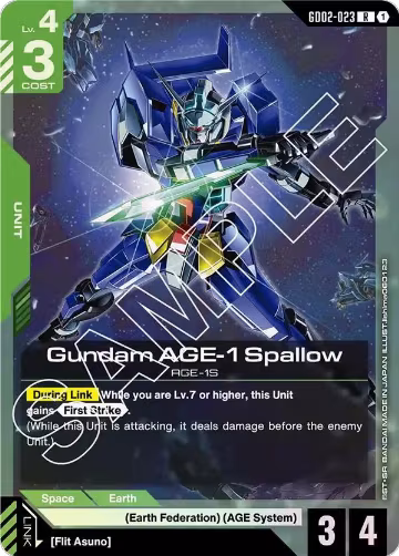 Gundam AGE-1 Spallow (GD02-023), Dual Impact — Gundam card price