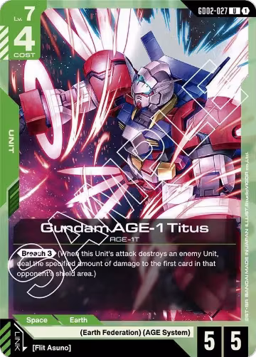 Gundam AGE-1 Titus (GD02-027) (GD02-027), Dual Impact — Gundam card price
