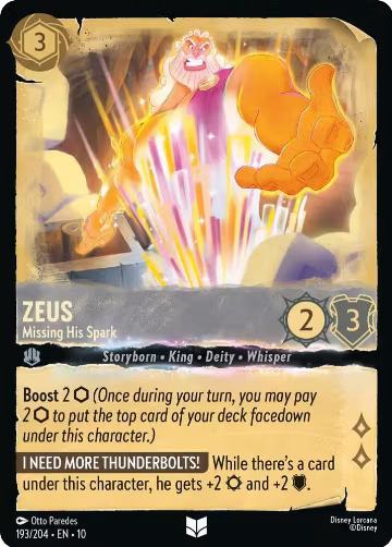 Zeus - Missing His Spark (193/204), Whispers in the Well — Lorcana card price