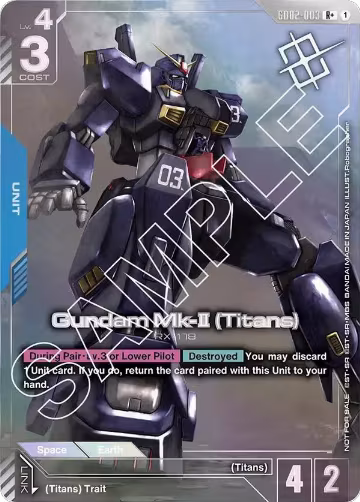 Gundam Mk-II (Titans) (Store Tournament Winner Pack 02) (GD02-003), Gundam Promotional Cards — Gundam card price