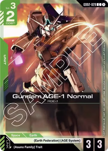 Gundam AGE-1 Normal (Store Tournament Participant Pack 02) (GD02-029), Gundam Promotional Cards — Gundam card price