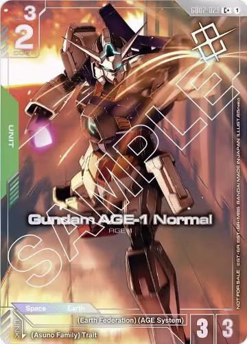 Gundam AGE-1 Normal (Store Tournament Winner Pack 02) (GD02-029), Gundam Promotional Cards — Gundam card price