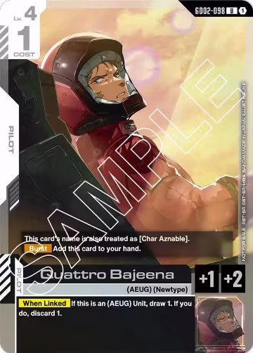 Quattro Bajeena (Store Tournament Participant Pack 02) (GD02-098), Gundam Promotional Cards — Gundam card price