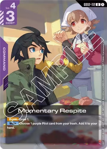 Momentary Respite (Store Tournament Participant Pack 02) (GD02-112), Gundam Promotional Cards — Gundam card price