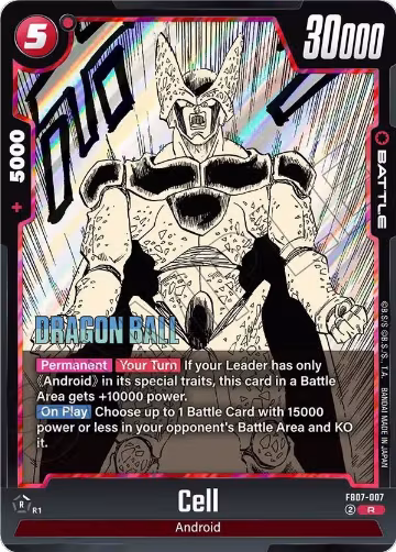 Cell (FB07-007), Manga Booster 02 — DB Fusion card price
