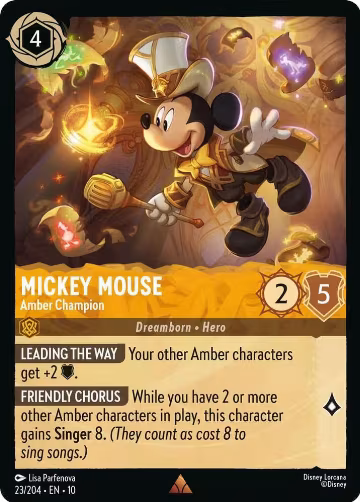 Mickey Mouse - Amber Champion (23/204), Whispers in the Well — Lorcana card price