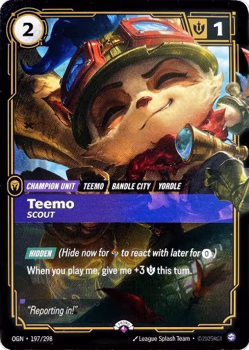 Teemo, Scout (197/298), Riftbound Promotional Cards — Riftbound card price