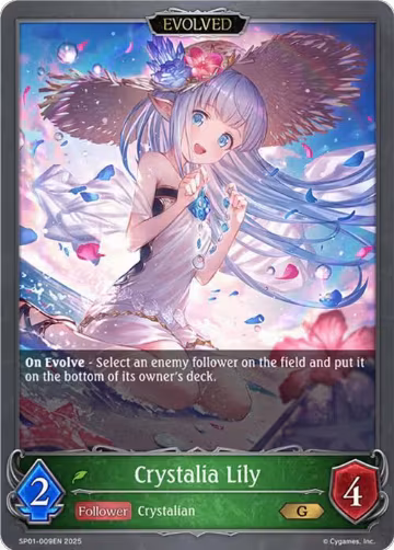 Crystalia Lily (Evolved) (SP01-009EN), Seaside Memories — Shadowverse card price