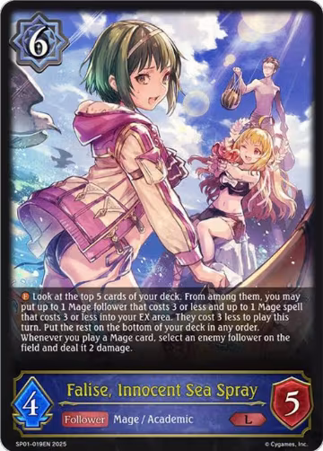 Falise, Innocent Sea Spray (SP01-019EN), Seaside Memories — Shadowverse card price