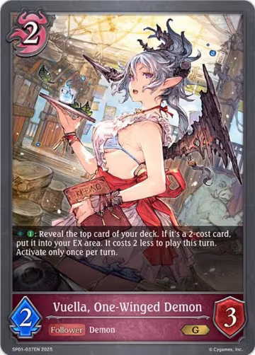 Vuella, One-Winged Demon (SP01-037EN), Seaside Memories — Shadowverse card price