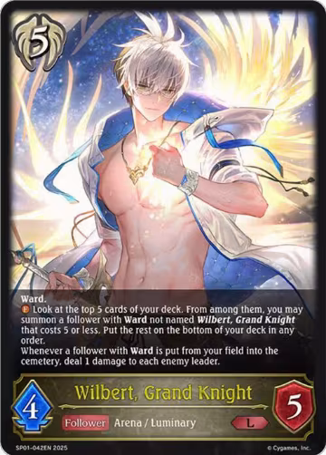 Wilbert, Grand Knight (SP01-042EN), Seaside Memories — Shadowverse card price