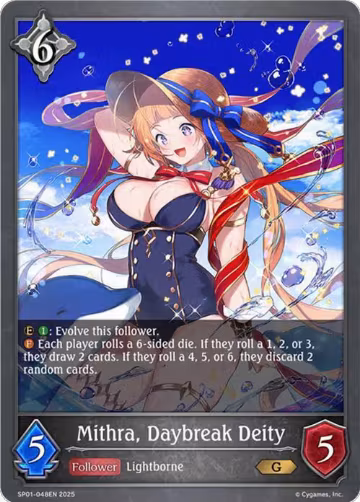 Mithra, Daybreak Deity (SP01-048EN), Seaside Memories — Shadowverse card price