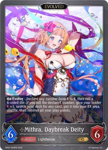 Mithra, Daybreak Deity (Evolved) (SP01-049EN), Seaside Memories — Shadowverse card price