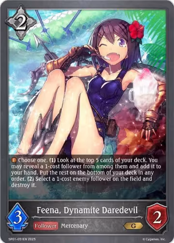 Feena, Dynamite Daredevil (SP01-051EN), Seaside Memories — Shadowverse card price