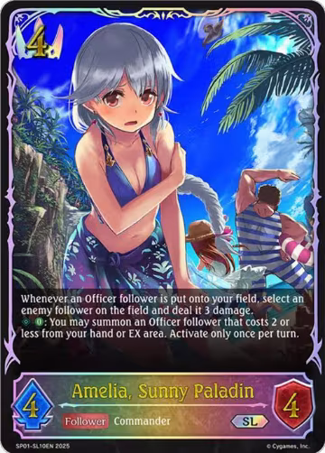 Amelia, Sunny Paladin (SL) (SP01-SL10EN), Seaside Memories — Shadowverse card price
