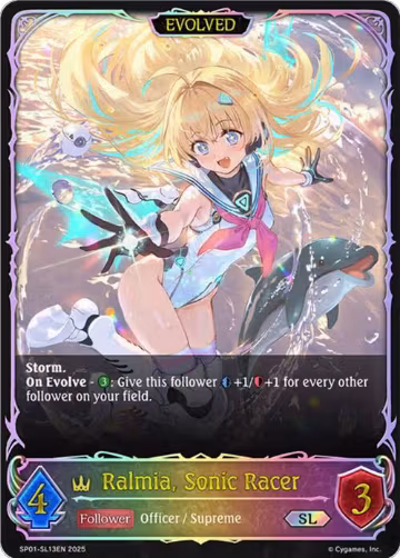Ralmia, Sonic Racer (Evolved) (SL) (SP01-SL13EN), Seaside Memories — Shadowverse card price