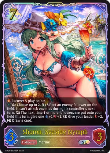 Sharon, Seaside Nymph (SL) (SP01-SL26EN), Seaside Memories — Shadowverse card price