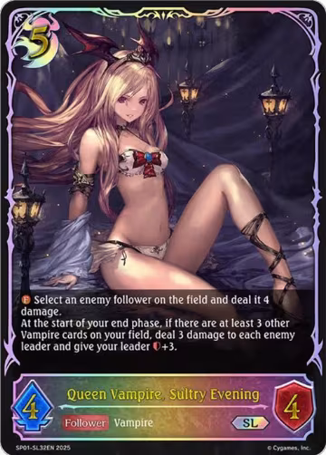 Queen Vampire, Sultry Evening (SL) (SP01-SL32EN), Seaside Memories — Shadowverse card price
