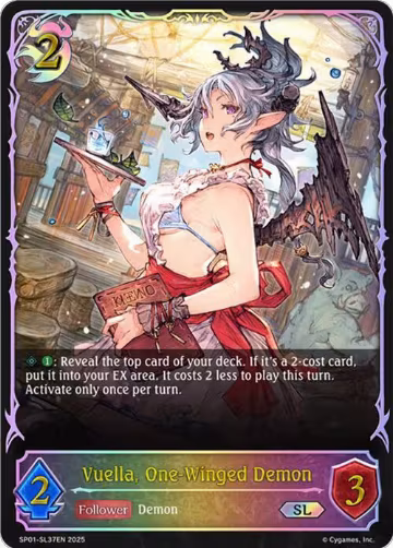 Vuella, One-Winged Demon (SL) (SP01-SL37EN), Seaside Memories — Shadowverse card price