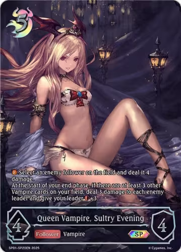 Queen Vampire, Sultry Evening (SP) (SP01-SP20EN), Seaside Memories — Shadowverse card price
