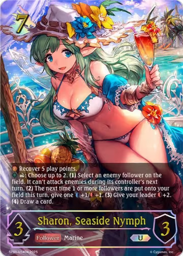 Sharon, Seaside Nymph (U) (SP01-U14EN), Seaside Memories — Shadowverse card price