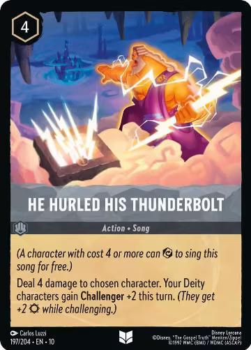 He Hurled His Thunderbolt (197/204), Whispers in the Well — Lorcana card price