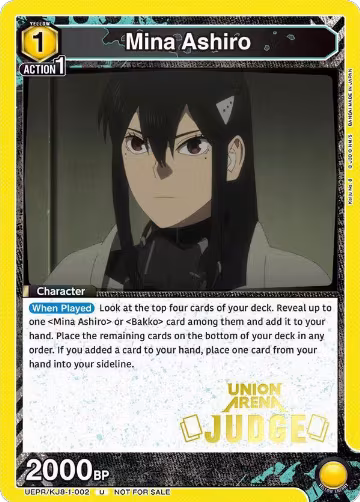 Mina Ashiro (002) (Judge Pack) (UEPR/KJ8-1-002), Union Arena Promotion Cards — Union Arena card price
