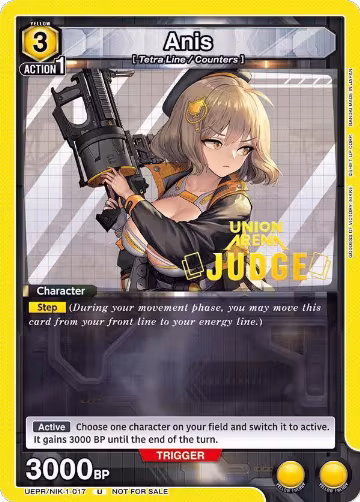 Anis (Judge Pack) (UEPR/NIK-1-017), Union Arena Promotion Cards — Union Arena card price