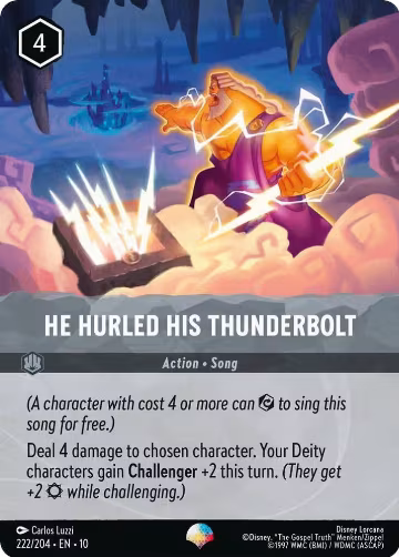 He Hurled His Thunderbolt (Epic) (222/204), Whispers in the Well — Lorcana card price
