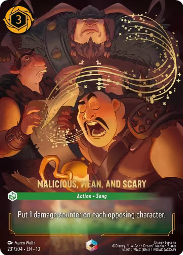 Malicious, Mean, and Scary (Enchanted) (231/204), Whispers in the Well — Lorcana card price