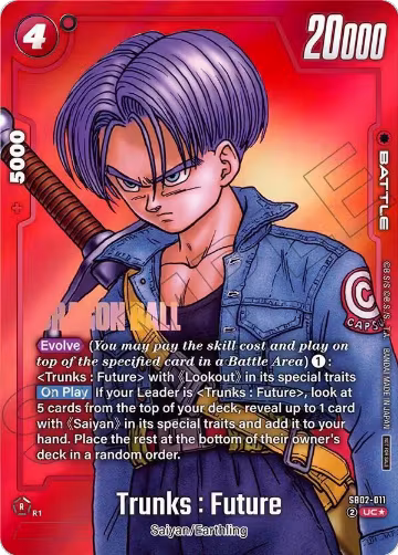 Trunks : Future - SB02-011 (Limited Pack MANGA Version 02) (SB02-011), Tournament and Championship Promos — DB Fusion card price