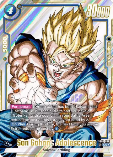 Son Gohan : Adolescence (Alternate Art) (SB02-026), Manga Booster 02 — DB Fusion card price