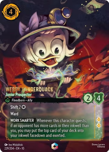 Webby Vanderquack - Junior Prospector (Enchanted) (229/204), Whispers in the Well — Lorcana card price