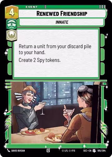 Renewed Friendship (105/264), Secrets of Power — Star Wars card price